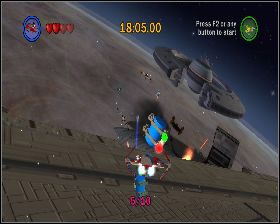 Tuż przed końcem krążownika, nad którym przelatujesz - Chapter 1 - Battle Over Coursant - Challenges - Episode 3 - LEGO Star Wars: The Complete Saga - poradnik do gry