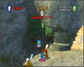 Na szczycie półki skalnej z prawej strony, tuż obok ściany klocków - Chapter 3 - General Grievous - Challenges - Episode 3 - LEGO Star Wars: The Complete Saga - poradnik do gry