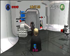 W korytarzu, gdzie będziesz pierwszy raz atakowany przez szturmowców - Chapter 1 - Secret Plans - Challenges - Episode 4 - LEGO Star Wars: The Complete Saga - poradnik do gry