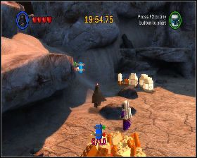 Zaraz na początku na górce z lewej - Chapter 2 - Through the Jundland Wastes - Challenges - Episode 4 - LEGO Star Wars: The Complete Saga - poradnik do gry