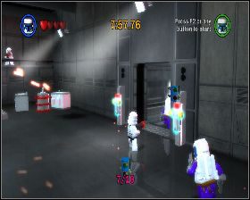 W pomieszczeniu z ogromną ilością szturmowców, za drzwiami z prawej - Chapter 5 - Death Star Escape - Challenges - Episode 4 - LEGO Star Wars: The Complete Saga - poradnik do gry