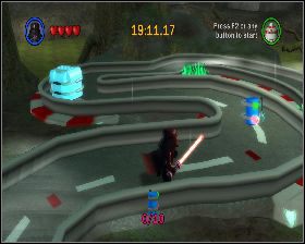 Na prawo od głównej drogi znajdują się rośliny, które zniszcz Sithem - Chapter 4 - Dagobah - Challenges - Episode 5 - LEGO Star Wars: The Complete Saga - poradnik do gry