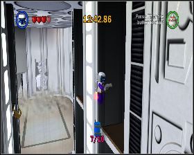 Przed pomieszczeniem z parą znajduje się punkt, z którego przy pomocy kotwicy możesz dostać się na wyższe piętro - Chapter 6 - Betrayal Over Bespin - Challenges - Episode 5 - LEGO Star Wars: The Complete Saga - poradnik do gry