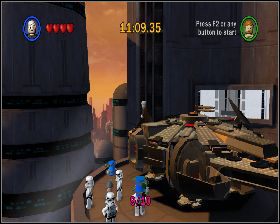 W ostatniej lokacji, z lewej strony statku kosmicznego - Chapter 6 - Betrayal Over Bespin - Challenges - Episode 5 - LEGO Star Wars: The Complete Saga - poradnik do gry