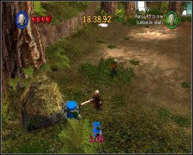 Po przeskoczeniu przez duży pień skieruj się na dół - Chapter 3 - Speeder Showdown - Challenges - Episode 6 - LEGO Star Wars: The Complete Saga - poradnik do gry