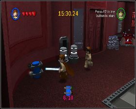 Kolejny znajdziesz w narożniku na prawo od drzwi - Chapter 5 - Jedi Destiny - Challenges - Episode 6 - LEGO Star Wars: The Complete Saga - poradnik do gry