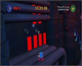 Z lewej strony bariery z czterema celami - Chapter 6 - Into the Death Star - Challenges - Episode 6 - LEGO Star Wars: The Complete Saga - poradnik do gry