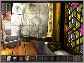 Powróciwszy do pokoju, podejdź do lustra (zbliżenie), zdejmij je i zabierz ze skrytki kopię mapy - Hotel, cz. 2 | Kair i Rejs | Chronicles of Mystery Drzewo Życia - Chronicles of Mystery: Drzewo Życia - poradnik do gry