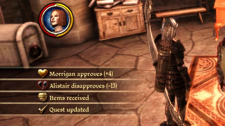 Gra zawsze informuje o zmianach relacji - stosowna informacja pojawia się w lewym dolnym rogu ekranu - Dragon Age Początek: Relacje z towarzyszami - Dragon Age: Początek - poradnik do gry