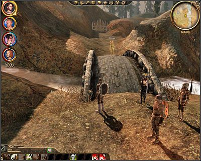 Opis: Po znalezieniu się w [Redcliffe ] (M27, 1) skieruj się w stronę pobliskiego mostu, gdzie porozmawiasz z Tomasem (M27, 2) - Dragon Age Początek: Oblężona wioska (Redcliffe) - Dragon Age: Początek - poradnik do gry