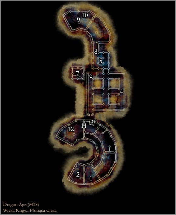 1 - Mapa M38 Płonąca wieża | Mapy | Dragon Age Początek - Dragon Age: Początek - poradnik do gry