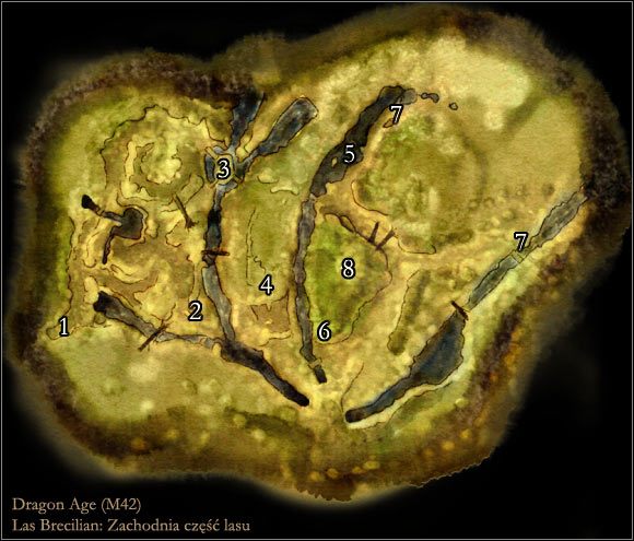 1 - Mapa M42 Las Brecilian - Zachód | Mapy | Dragon Age Początek - Dragon Age: Początek - poradnik do gry