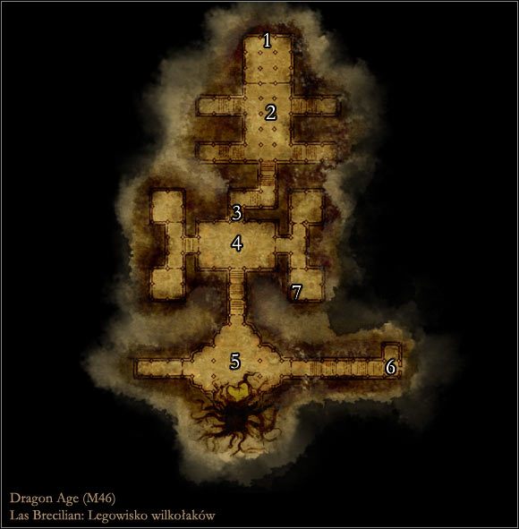 1 - Mapa M46 Legowisko wilkołaków | Mapy | Dragon Age Początek - Dragon Age: Początek - poradnik do gry