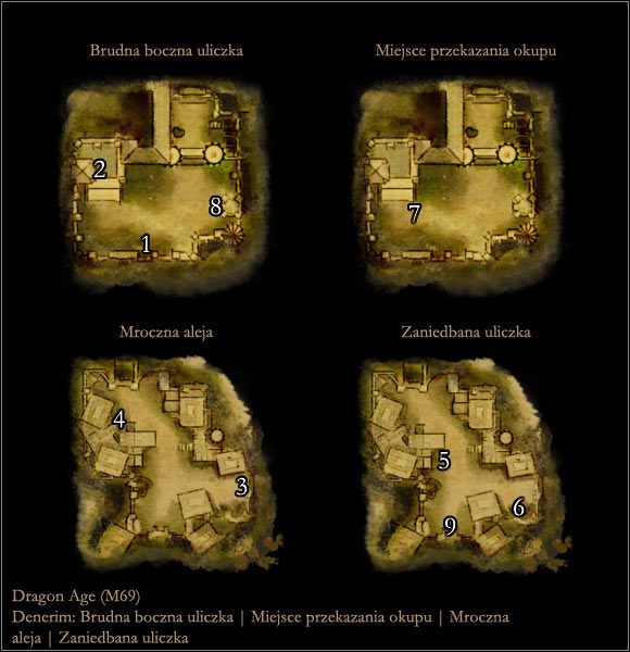 1 - Mapa M69 Denerim - Uliczki | Mapy | Dragon Age Początek - Dragon Age: Początek - poradnik do gry