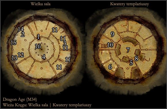 1 - Mapa M34 Wieża Kręgu - Wyższe poziomy | Mapy | Dragon Age Początek - Dragon Age: Początek - poradnik do gry