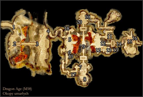1 - Mapa M58 Okopy umarłych | Mapy | Dragon Age Początek - Dragon Age: Początek - poradnik do gry