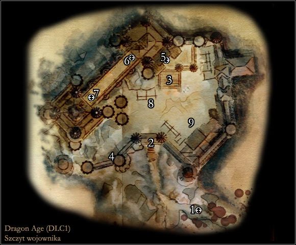 1 - Mapa DLC1 Szczyt wojownika | DLC - Mapy | Dragon Age Początek - Dragon Age: Początek - poradnik do gry