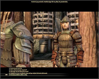 Jeżeli zgodziłeś się na dostarczenie żywności i wody musisz teraz porozmawiać ze stojącym obok Gwardzistą - Dragon Age Początek: Głodny dezerter (Ostagar) - Dragon Age: Początek - poradnik do gry