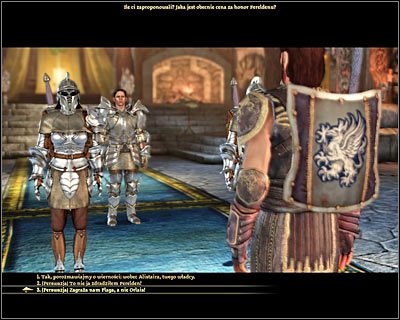 3) Rozpoczęcie rozmowy z Loghainem od wykazania się wysoko rozwiniętą perswazją - Dragon Age Początek: Zjazd możnych (2) - Dragon Age: Początek - poradnik do gry
