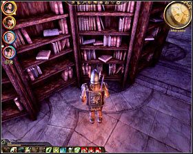 Krok 2: Kliknij na Niezwyczajnym Wezwaniu Rodercoma (północny rząd południowej części biblioteki) (M33, 18) - Dragon Age Początek: Nauka o przywołaniu (Wieża Kręgu) - Dragon Age: Początek - poradnik do gry