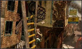 Po tym jak wszyscy wrogowie padną trupem, rozejrzyj się, a powinieneś dostrzec latarnię z billboardami - Rozdział 5 Walki w mieście (1) | Opis przejścia Uncharted 2 Among Thieves - Uncharted 2: Among Thieves - poradnik do gry