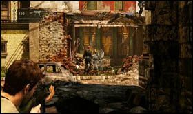 Następnie odczekaj moment będąc ukrytym za przeszkodą, aż przeciwnicy się przegrupują, tj - Rozdział 5 Walki w mieście (1) | Opis przejścia Uncharted 2 Among Thieves - Uncharted 2: Among Thieves - poradnik do gry