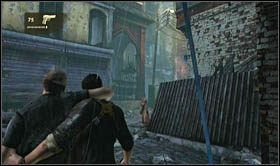 Następnie przejdź nim do wyjścia - omijając wszechobecne zgliszcza - i kontynuując drogę, podążaj za Chloe - Rozdział 11 Nie zatrzymuj się | Opis przejścia Uncharted 2 Among Thieves - Uncharted 2: Among Thieves - poradnik do gry