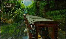 Aby się go łatwo pozbyć, wyskocz na zewnątrz wagonu i przejdź na jego dach - Rozdział 13 Lokomotywa | Opis przejścia Uncharted 2 Among Thieves - Uncharted 2: Among Thieves - poradnik do gry