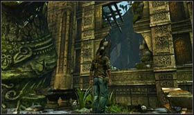 Teraz bez przeszkód przeskocz na dach kamiennej altany w centrum areny, a z niej na platformę po przeciwnej stronie - Rozdział 25 Raj zdruzgotany (1) | Opis przejścia Uncharted 2 Among Thieves - Uncharted 2: Among Thieves - poradnik do gry