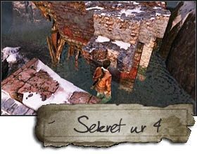 Po wspięciu się po linie zawieszonej na tle żółtej ściany (Elena zrzuci ją dla Ciebie) - Rozdział 22 Gompa | Sekrety w Uncharted 2 Among Thieves - Uncharted 2: Among Thieves - poradnik do gry