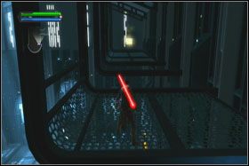 Wskocz jeszcze jeden panel wyżej i odwróć się w przeciwną stronę - Misja 01 - TIE Fighter Factory (cz.3) - Opis przejścia - Star Wars: The Force Unleashed - Ultimate Sith Edition - poradnik do gry