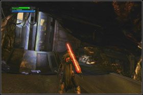 We wnętrzu poza rodiańskimi złomiarzami napotkasz także pierwszych jawów - Misja 02 - Raxus Prime (cz.1) - Opis przejścia - Star Wars: The Force Unleashed - Ultimate Sith Edition - poradnik do gry