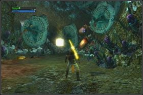 W dole toczy się bitwa pomiędzy felucianami a wojskami Imperium - Misja 07 - Imperial Felucia (cz.1) - Opis przejścia - Star Wars: The Force Unleashed - Ultimate Sith Edition - poradnik do gry