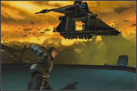 Odszukaj w końcu hali platformę windy i wejdź na nią - Misja 08 - Imperial Raxus Prime (cz.2) - Opis przejścia - Star Wars: The Force Unleashed - Ultimate Sith Edition - poradnik do gry