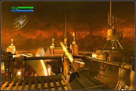 Po zakończonej walce wyjdź z pomieszczenia, używając Force Push na stalowej grodzi - Misja 08 - Imperial Raxus Prime (cz.2) - Opis przejścia - Star Wars: The Force Unleashed - Ultimate Sith Edition - poradnik do gry