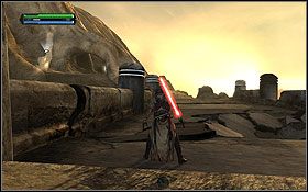 Podejdź do czołgu piaskowego i użyj mocy Pchnięcia - Tatooine (cz.1) - Dodatki - Star Wars: The Force Unleashed - Ultimate Sith Edition - poradnik do gry