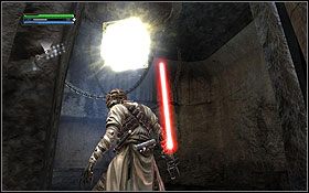 Za kolejnymi drzwiami znajduje się długi korytarz z licznymi celami po bokach - Tatooine (cz.2) - Dodatki - Star Wars: The Force Unleashed - Ultimate Sith Edition - poradnik do gry