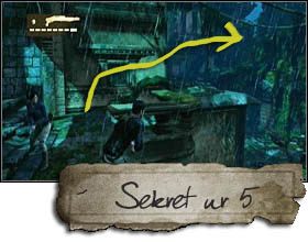 Sekret piąty zdobędziesz niedługo po tym, jak przesuniesz drewniany wózek, po którym wdrapiesz się na wyższe piętro - Rozdział 25 | Sekrety - Lokalizacja | Uncharted 2 Among Thieves - Uncharted 2: Among Thieves - poradnik do gry