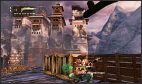 Po lewej wspomniany fragment rozdziału 12, po prawej 22 - Bronie | Podstawowe informacje | Uncharted 2 Among Thieves - Uncharted 2: Among Thieves - poradnik do gry