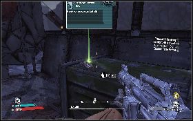 Trzeci przedmiot (lewy obrazek) jest za domkiem na drugim piętrze, a czwarty (prawy obrazek) leży na skrzyni znajdującej się na samym szczycie - Scavenger Combat Rifle | Arid Badlands | Solucja Borderlands - Borderlands - poradnik do gry