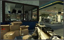 Po wyjściu z alejki (początek misji), dotrzesz na stację benzynową - Akt II | Materiały wywiadowcze Call of Duty Modern Warfare 2 - Call of Duty: Modern Warfare 2 - poradnik do gry