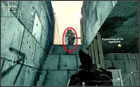 Na tarczy, po wbiegnięciu na górę, możesz użyć tylko noża. - Alfa - Piekiełko | Operacje Specjalne Call of Duty Modern Warfare 2 - Call of Duty: Modern Warfare 2 - poradnik do gry