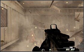 Po podłożeniu ładunku, kiedy otworzy się przejście, czas zwolni, dzięki czemu będziesz mógł zestrzelić czterech wrogów - pamiętając, by na każdego zużyć tylko jeden pocisk - Walka | Kampania w Call of Duty Modern Warfare 2 - Call of Duty: Modern Warfare 2 - poradnik do gry