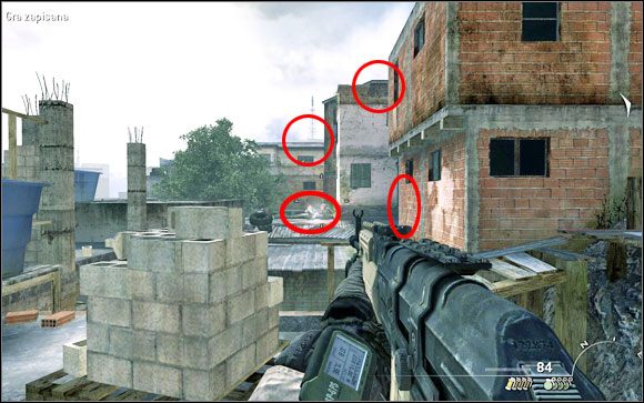 Po wbiegnięciu na schodki, kiedy będziesz szedł po dachach - Atak | Weteran w Call of Duty Modern Warfare 2 - Call of Duty: Modern Warfare 2 - poradnik do gry