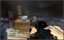 Tuż przed wskoczeniem do pontonu, na skrzyni po lewej - Akt III | Materiały wywiadowcze | Osiągnięcia w Call of Duty Modern Warfare 2 - Call of Duty: Modern Warfare 2 - poradnik do gry