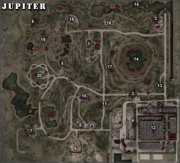 Najważniejsze lokacje na mapie - Mapa Ogólna (cz.1) | Jupiter w Stalker Zew Prypeci - S.T.A.L.K.E.R.: Zew Prypeci - poradnik do gry