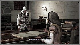 Tym razem rozmawiamy z Claudią , która zajmuje się finansami w pokoju z makietą budynku - Sekwencja 3 | Fabuła | Solucja Assassins Creed II - Assassins Creed II - poradnik do gry