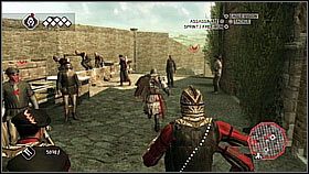 Stąd załatwienie wroga powinno być łatwe - czekamy gdy tylko podejdzie i przystanie - Sekwencja 5 (2) | Fabuła | Solucja Assassins Creed II - Assassins Creed II - poradnik do gry