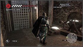 Stamtąd przeskakujemy na kolejną, urwaną platformę pod drugą ścianą i zawracamy na środek - przeskakujemy po belkach - Forli - Sekret Ravaldino | Podziemia w Assassins Creed II - Assassins Creed II - poradnik do gry