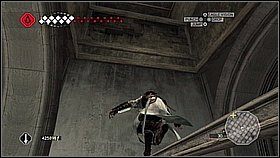 Skacząc po kolejnych belkach okrążamy pomieszczenie, aż w końcu skręcamy do jednego z korytarzy (łapiąc się następnych poręczy) - Florencja - Kryjówka Templariuszy | Lokacje dodatkowe w Assassins Creed II - Assassins Creed II - poradnik do gry